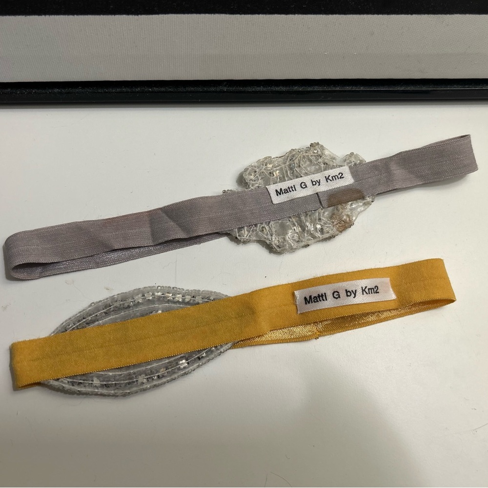 Gold and Silver Hand Beaded Crystal Headbands - Picture 4 of 5